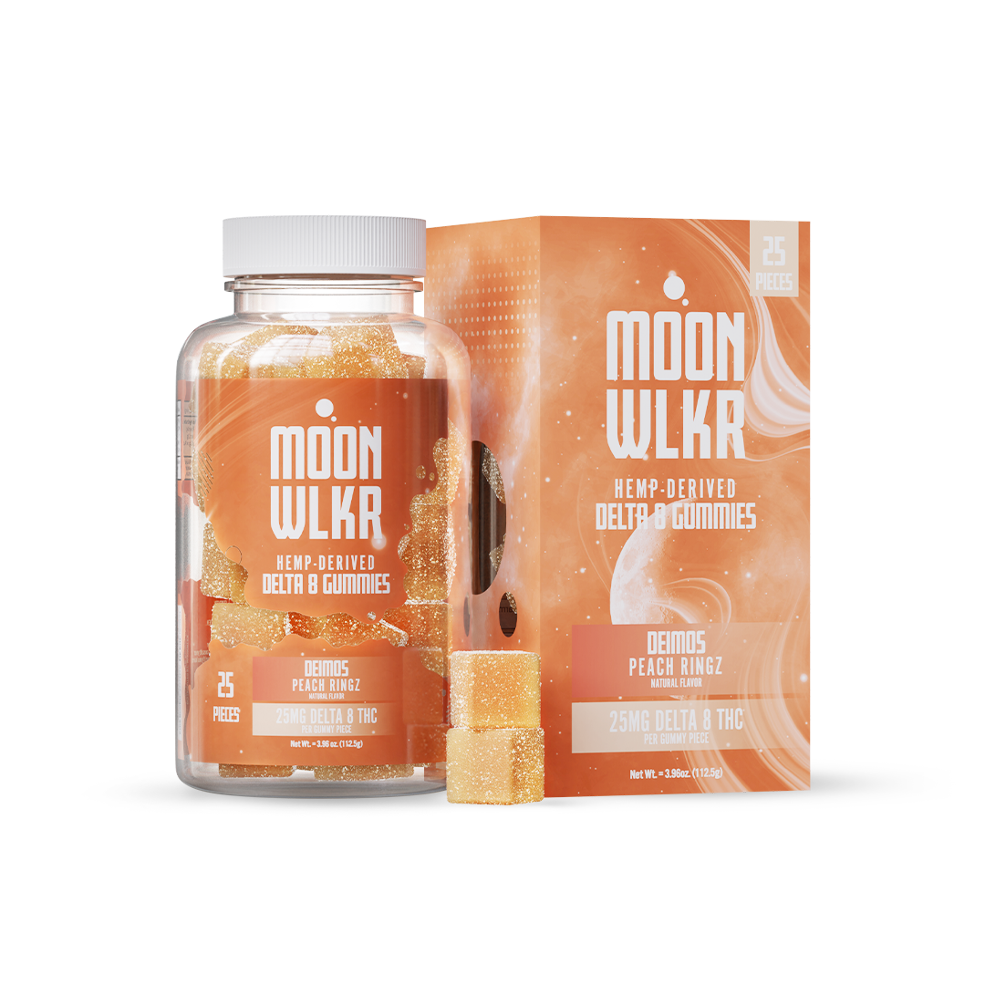 Moonwlkr Delta 8 Peach Ringz Gummies