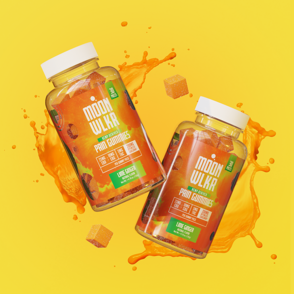 MOONWLKR CBD : CBG : THC PAIN RELIEF GUMMIES — LIME GINGER