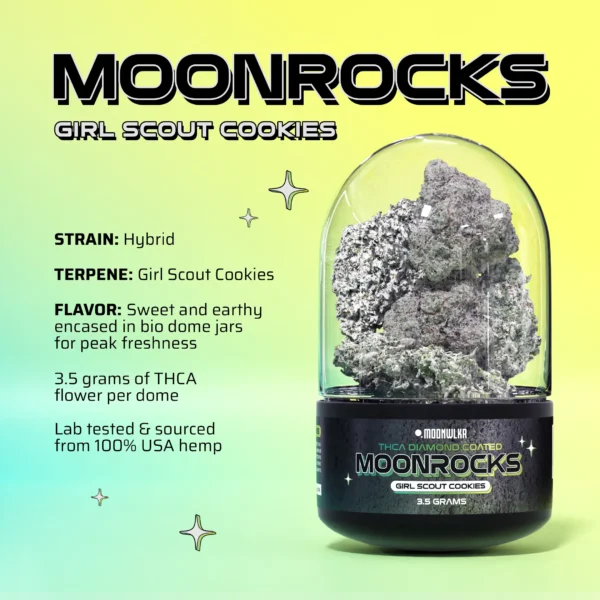 THCA Moonrocks by Moonwlkr Infographic, Girl Scout Cookies Hybrid THCA Strain